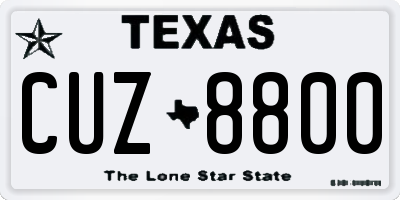 TX license plate CUZ8800
