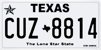 TX license plate CUZ8814
