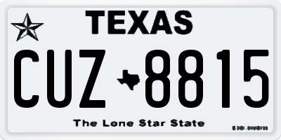 TX license plate CUZ8815