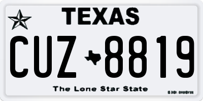 TX license plate CUZ8819