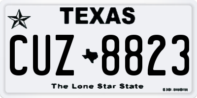 TX license plate CUZ8823