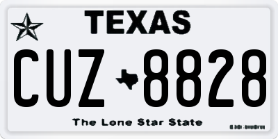 TX license plate CUZ8828