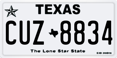 TX license plate CUZ8834