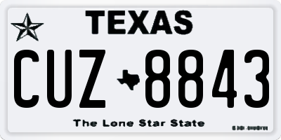 TX license plate CUZ8843