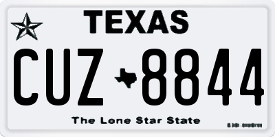 TX license plate CUZ8844