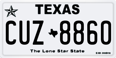 TX license plate CUZ8860