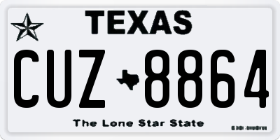 TX license plate CUZ8864