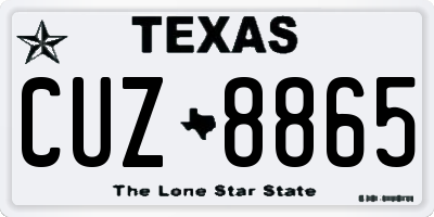 TX license plate CUZ8865