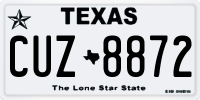 TX license plate CUZ8872