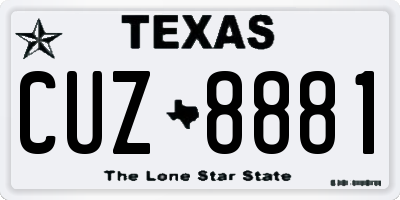 TX license plate CUZ8881