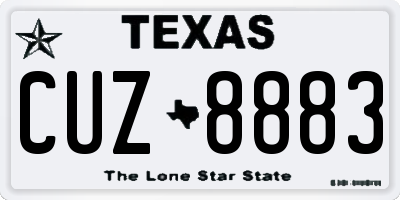 TX license plate CUZ8883