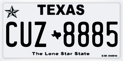 TX license plate CUZ8885