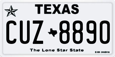TX license plate CUZ8890