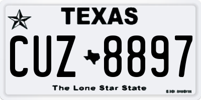 TX license plate CUZ8897