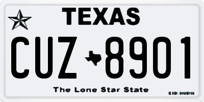 TX license plate CUZ8901