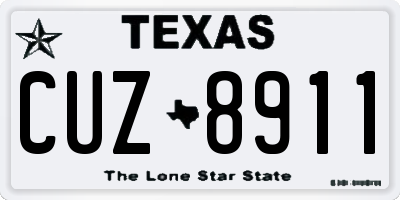 TX license plate CUZ8911