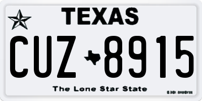 TX license plate CUZ8915