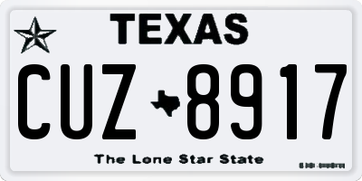 TX license plate CUZ8917