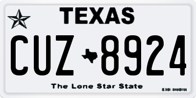TX license plate CUZ8924