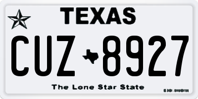 TX license plate CUZ8927