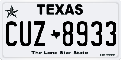 TX license plate CUZ8933