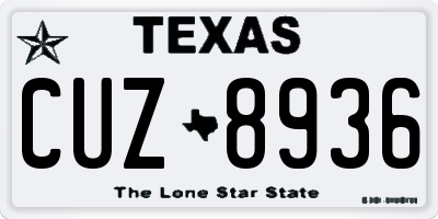 TX license plate CUZ8936