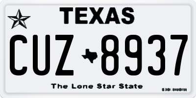 TX license plate CUZ8937