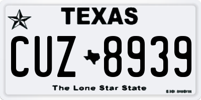 TX license plate CUZ8939