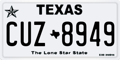 TX license plate CUZ8949