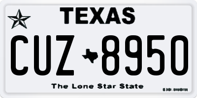 TX license plate CUZ8950