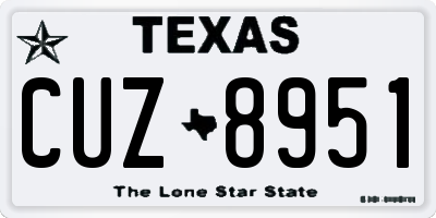 TX license plate CUZ8951