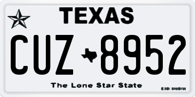 TX license plate CUZ8952