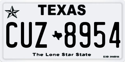 TX license plate CUZ8954