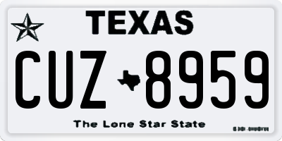 TX license plate CUZ8959
