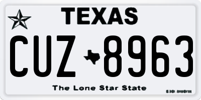 TX license plate CUZ8963