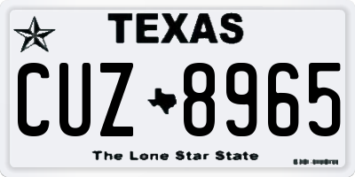 TX license plate CUZ8965