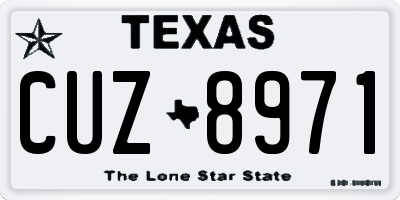 TX license plate CUZ8971