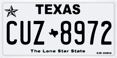TX license plate CUZ8972