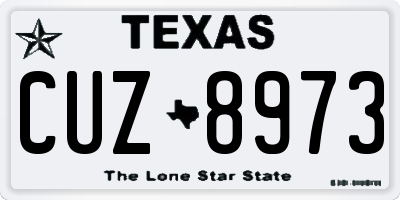 TX license plate CUZ8973