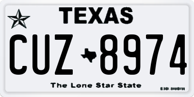 TX license plate CUZ8974