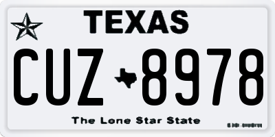TX license plate CUZ8978