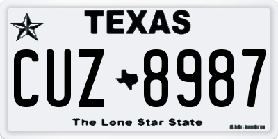 TX license plate CUZ8987