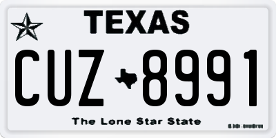 TX license plate CUZ8991