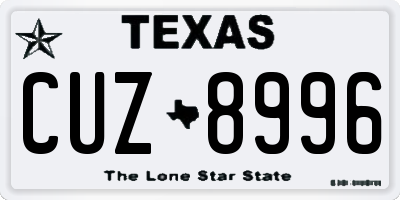 TX license plate CUZ8996