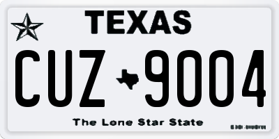 TX license plate CUZ9004