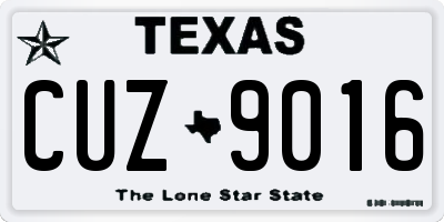 TX license plate CUZ9016