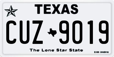 TX license plate CUZ9019