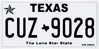 TX license plate CUZ9028