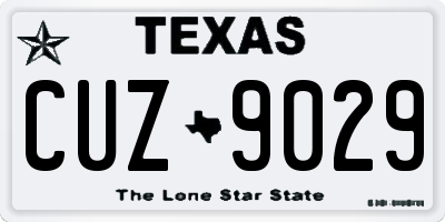 TX license plate CUZ9029