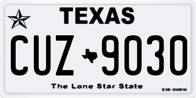 TX license plate CUZ9030